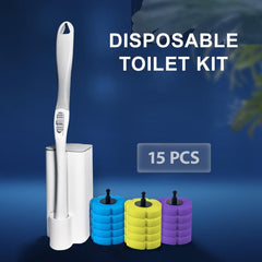 10PCS Disposable Toilet Brush Replacement Heads Set with Holder Box