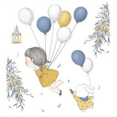 Balloon & Figure Toilet Lid Decal Funny Self Adhesive Toilet Sticker