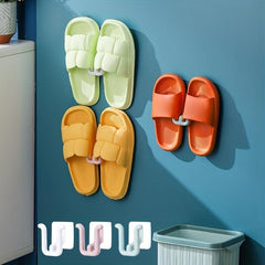 Wall Mounted Slipper Drain Rack Self Adhesive Shoe Hook