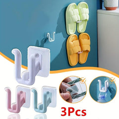Wall Mounted Slipper Drain Rack Self Adhesive Shoe Hook