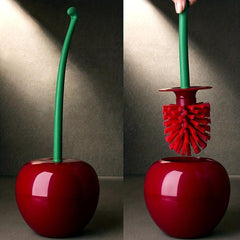 Cherry Toilet Brush Holder Set for a Brighter Bathroom