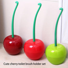 Cherry Toilet Brush Holder Set for a Brighter Bathroom
