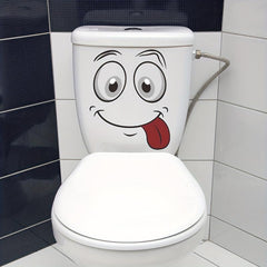Cartoon Toilet Lid Decal, Self Adhesive Funny Sticker, Bathroom Decor