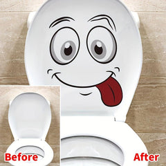 Cartoon Toilet Lid Decal, Self Adhesive Funny Sticker, Bathroom Decor
