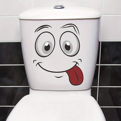 Cartoon Toilet Lid Decal, Self Adhesive Funny Sticker, Bathroom Decor