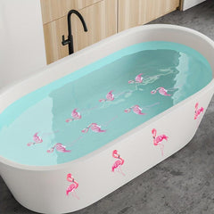 6pcs Pink Flamingo Bathtub Appliques Anti Slip Petal Pattern Sticker