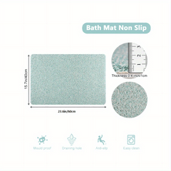 Non-Slip Bathtub Shower Mat, Loofah Surface, Long Bathroom Mat