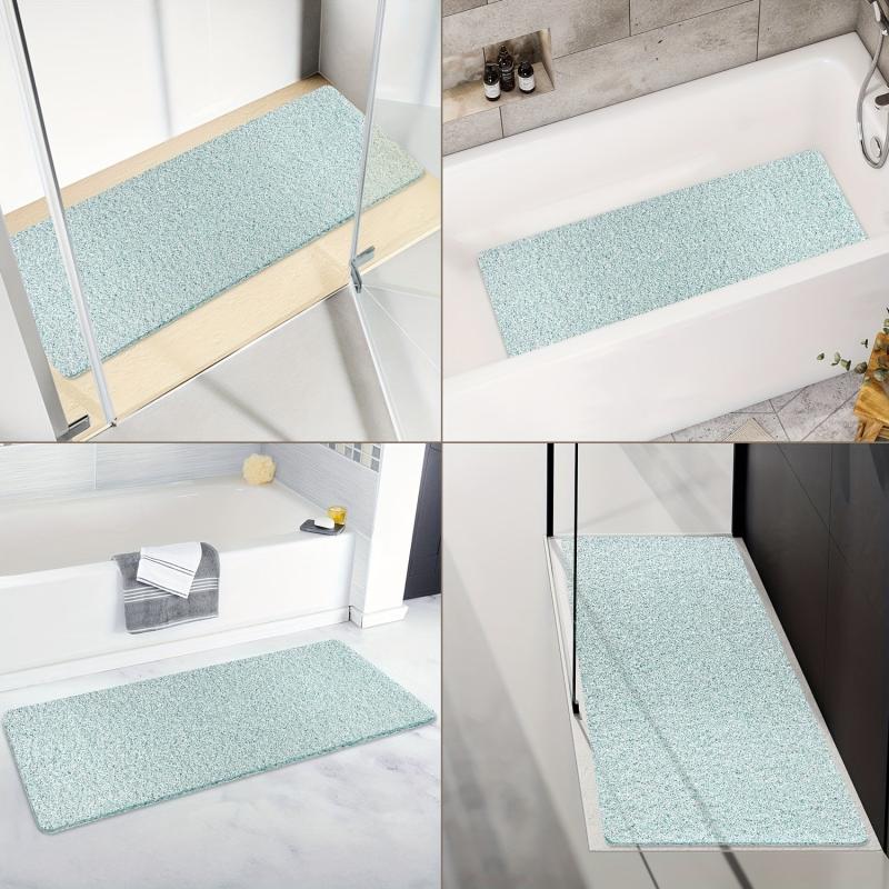 Non-Slip Bathtub Shower Mat, Loofah Surface, Long Bathroom Mat