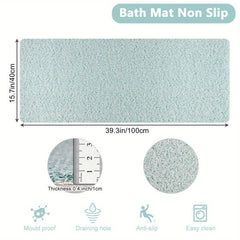 Non-Slip Bathtub Shower Mat, Loofah Surface, Long Bathroom Mat