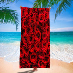 Rose Large Beach Towel Quick Dry Sand Sun Protection Thin Yoga Mat
