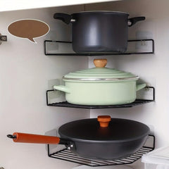 Minimalist Corner Shelf with Hooks for Bathroom Kitchen