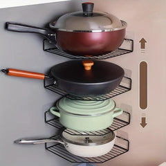 Minimalist Corner Shelf with Hooks for Bathroom Kitchen