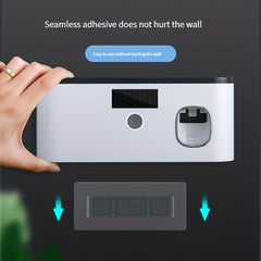 Wall Mounted Toothbrush Holder with Toothpaste Dispenser