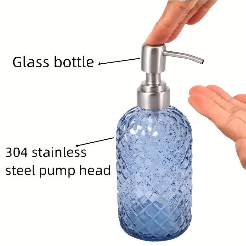 16Oz Glass Soap Dispenser with Stainless Steel Pump