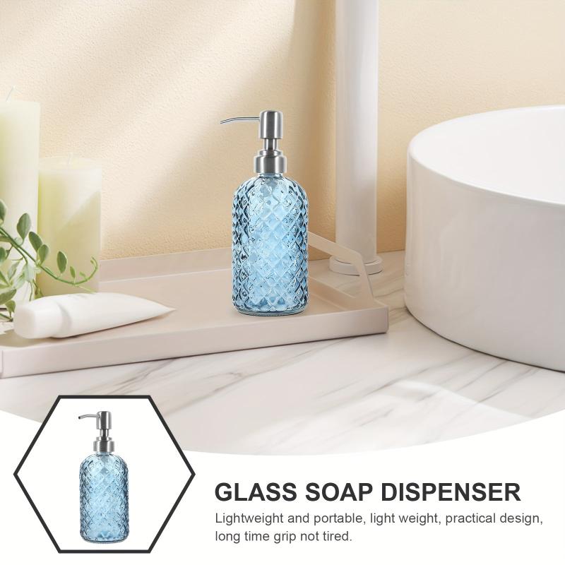 16Oz Glass Soap Dispenser with Stainless Steel Pump
