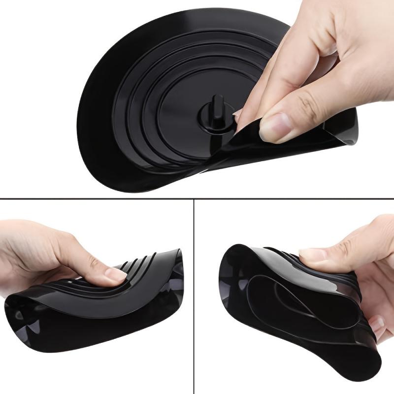 3 Pack Bathtub Stopper 5-9 Inches Silicone Flat Suction Cover for Bathroom