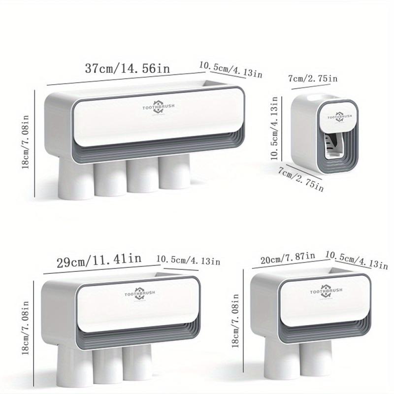 Toothbrush Holder With Gargle Cup Automatic Toothpaste Dispenser
