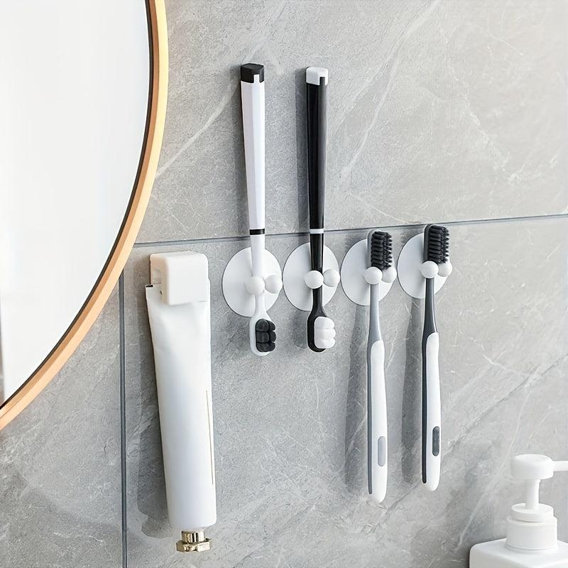 2pcs Toothpaste Toothbrush Storage Clip Wall mounted Bathroom Accessories