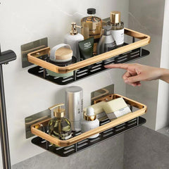 Bathroom Storage Rack Punch Wall Mounted Organizer