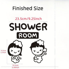 Cartoon Waterproof Shower Room Sign Wall Sticker for Bathroom Decoration