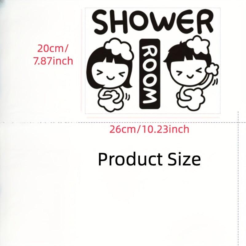 Cartoon Waterproof Shower Room Sign Wall Sticker for Bathroom Decoration