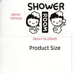 Cartoon Waterproof Shower Room Sign Wall Sticker for Bathroom Decoration