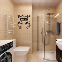 Cartoon Waterproof Shower Room Sign Wall Sticker for Bathroom Decoration