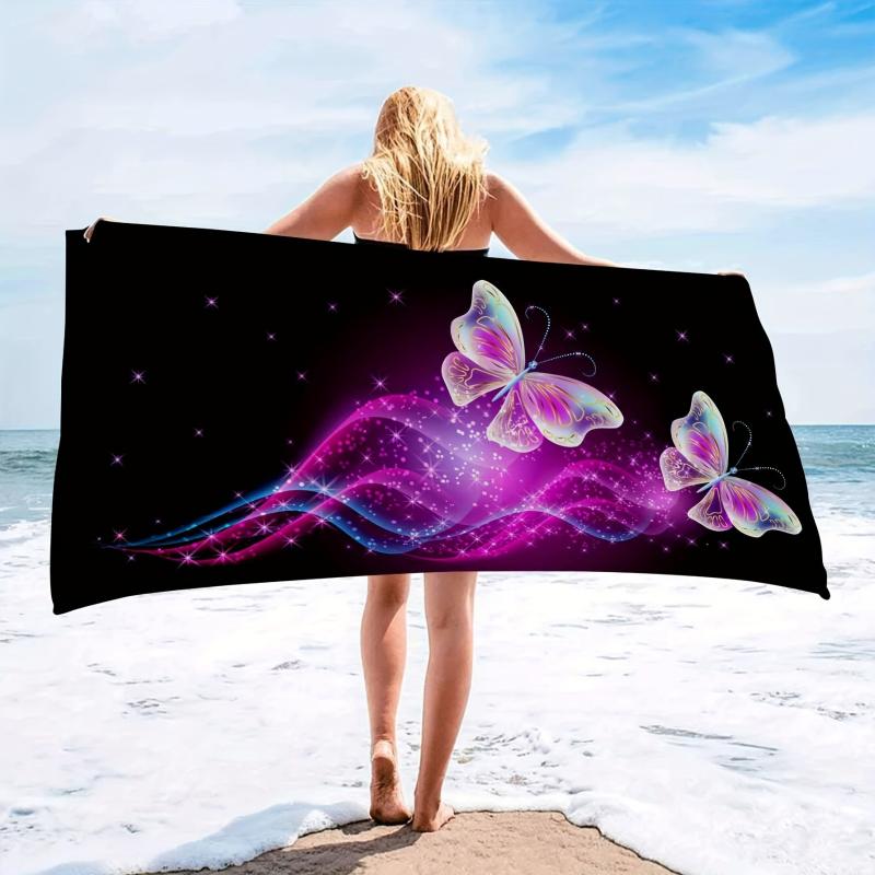 Butterfly Beach Towel Soft Absorbent Lightweight