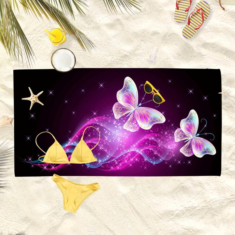 Butterfly Beach Towel Soft Absorbent Lightweight