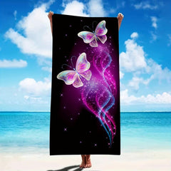 Butterfly Beach Towel Soft Absorbent Lightweight