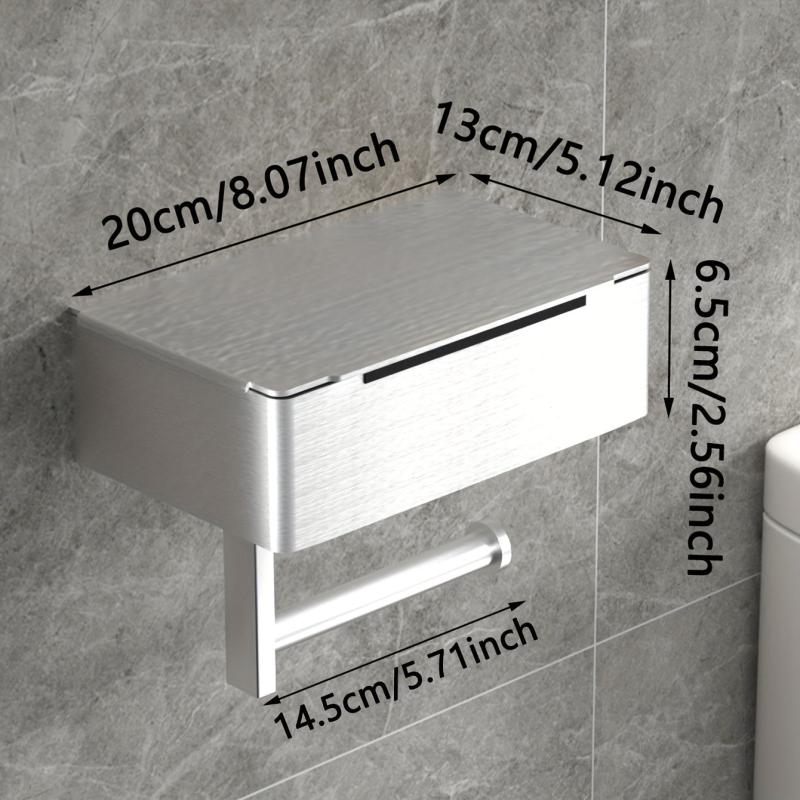 Toilet Paper Holder With Shelf Stainless Steel Wipes Box Roll Paper Frame