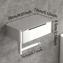 Toilet Paper Holder With Shelf Stainless Steel Wipes Box Roll Paper Frame