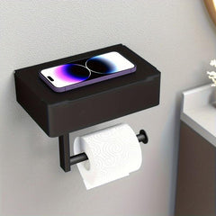 Toilet Paper Holder With Shelf Stainless Steel Wipes Box Roll Paper Frame