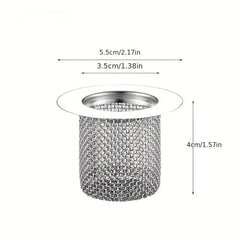 Stainless Steel Drain Filter Anti Clog Stopper Mesh Basket Hair Catcher