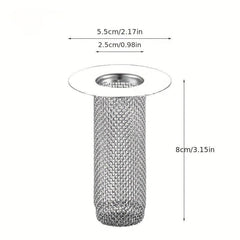Stainless Steel Drain Filter Anti Clog Stopper Mesh Basket Hair Catcher