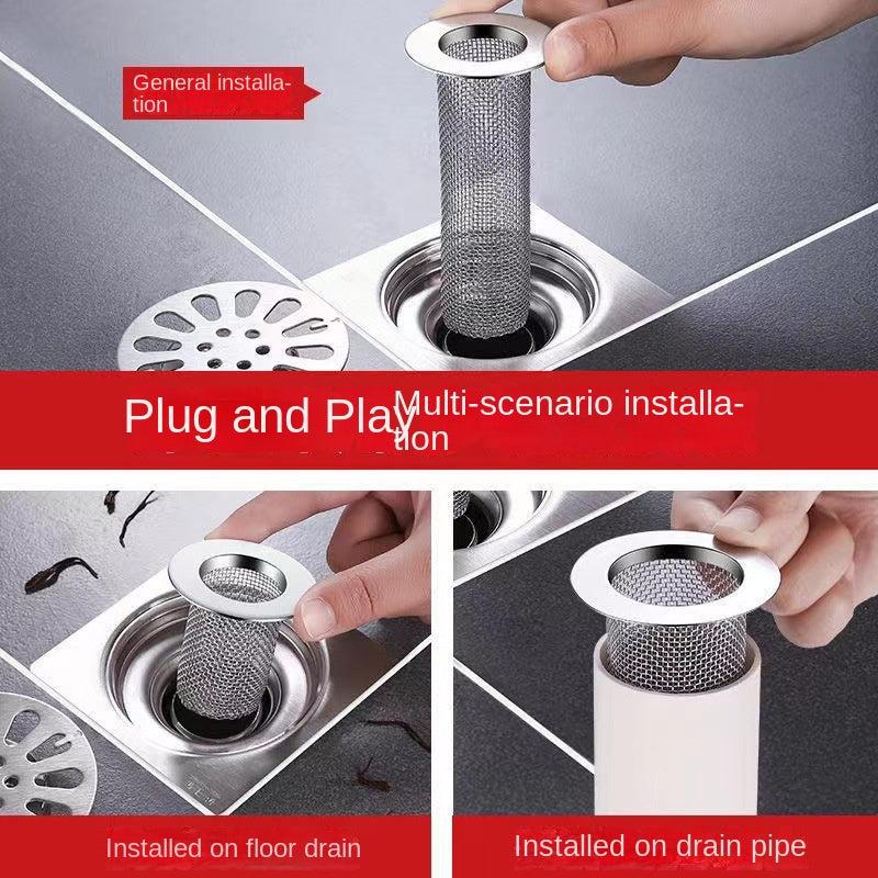 Stainless Steel Drain Filter Anti Clog Stopper Mesh Basket Hair Catcher