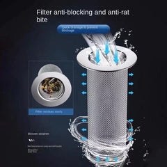 Stainless Steel Drain Filter Anti Clog Stopper Mesh Basket Hair Catcher
