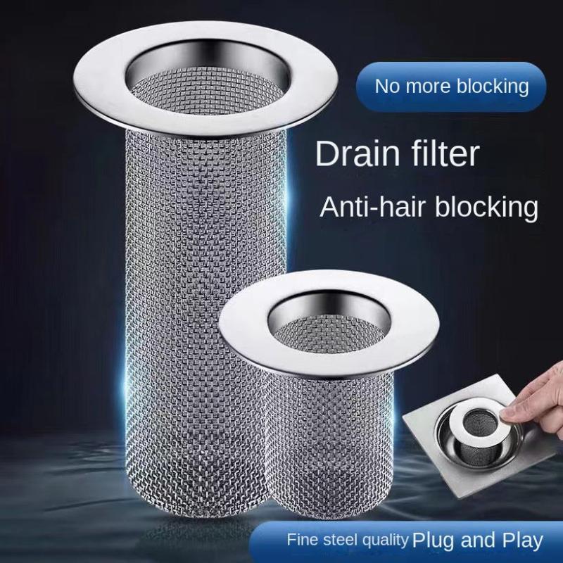 Stainless Steel Drain Filter Anti Clog Stopper Mesh Basket Hair Catcher