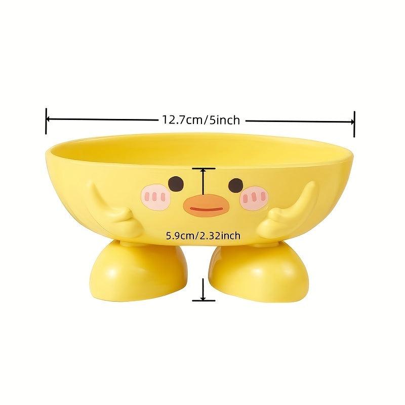 Cartoon Duck Soap Holder with Sponge Rack for Bathroom