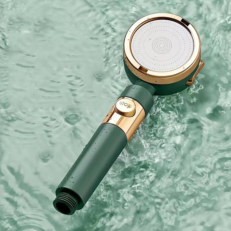 Green High Pressure Spinning Water Saving Shower Head