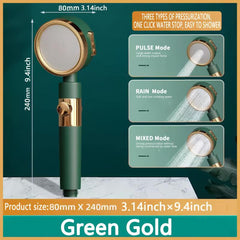 Green High Pressure Spinning Water Saving Shower Head