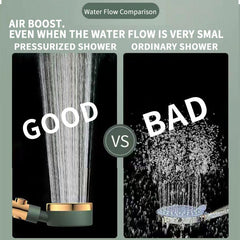 Green High Pressure Spinning Water Saving Shower Head