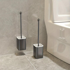 Wall Mounted Toilet Brush with Long Handle and Holder