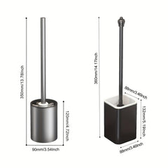 Wall Mounted Toilet Brush with Long Handle and Holder