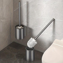 Wall Mounted Toilet Brush with Long Handle and Holder