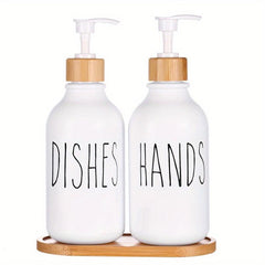 2pcs 500ml Pump Soap Bottle Set for Bathroom