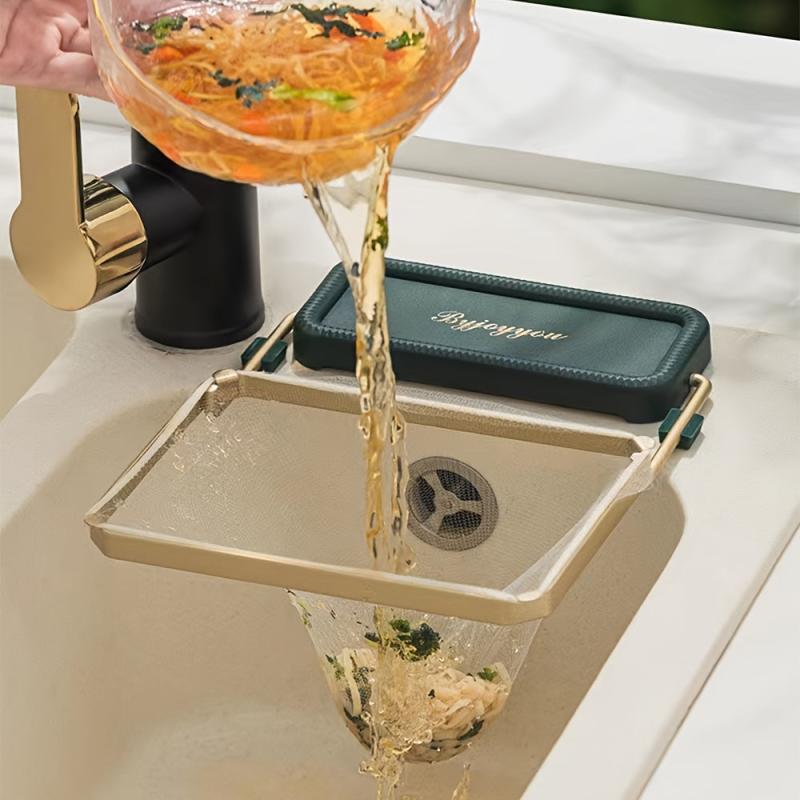 1pc Folding Sink Filter Rack Kitchen Filter Basket Multifunctional