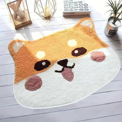 Animal Pattern Cashmere Bath Rug Non-slip Bathroom Mat