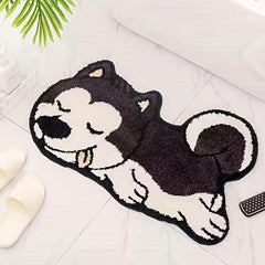 Animal Pattern Cashmere Bath Rug Non-slip Bathroom Mat