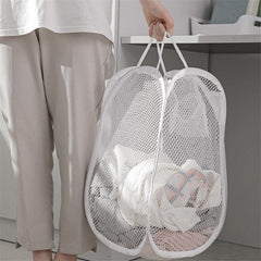 Large Mesh Laundry Basket Foldable Dirty Clothes Storage Basket